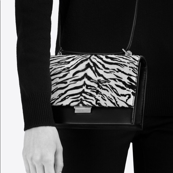 YSL (Cruella 🖤🤍)SATCHEL IN CALFSKIN- ZEBRA PRINT - Picture 5 of 10